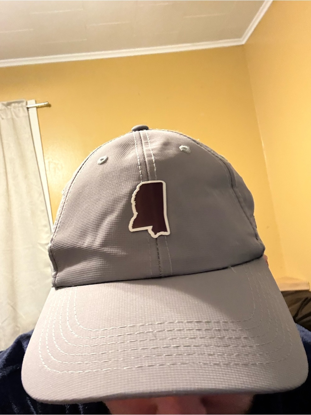Mississippi Waverly Men's Light Gray Baseball Cap with Maroon State Patch